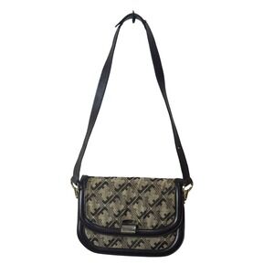 Vintage Salvatore Ferragamo Monogram Canvas Crossbody Bag with Gancini Hardware